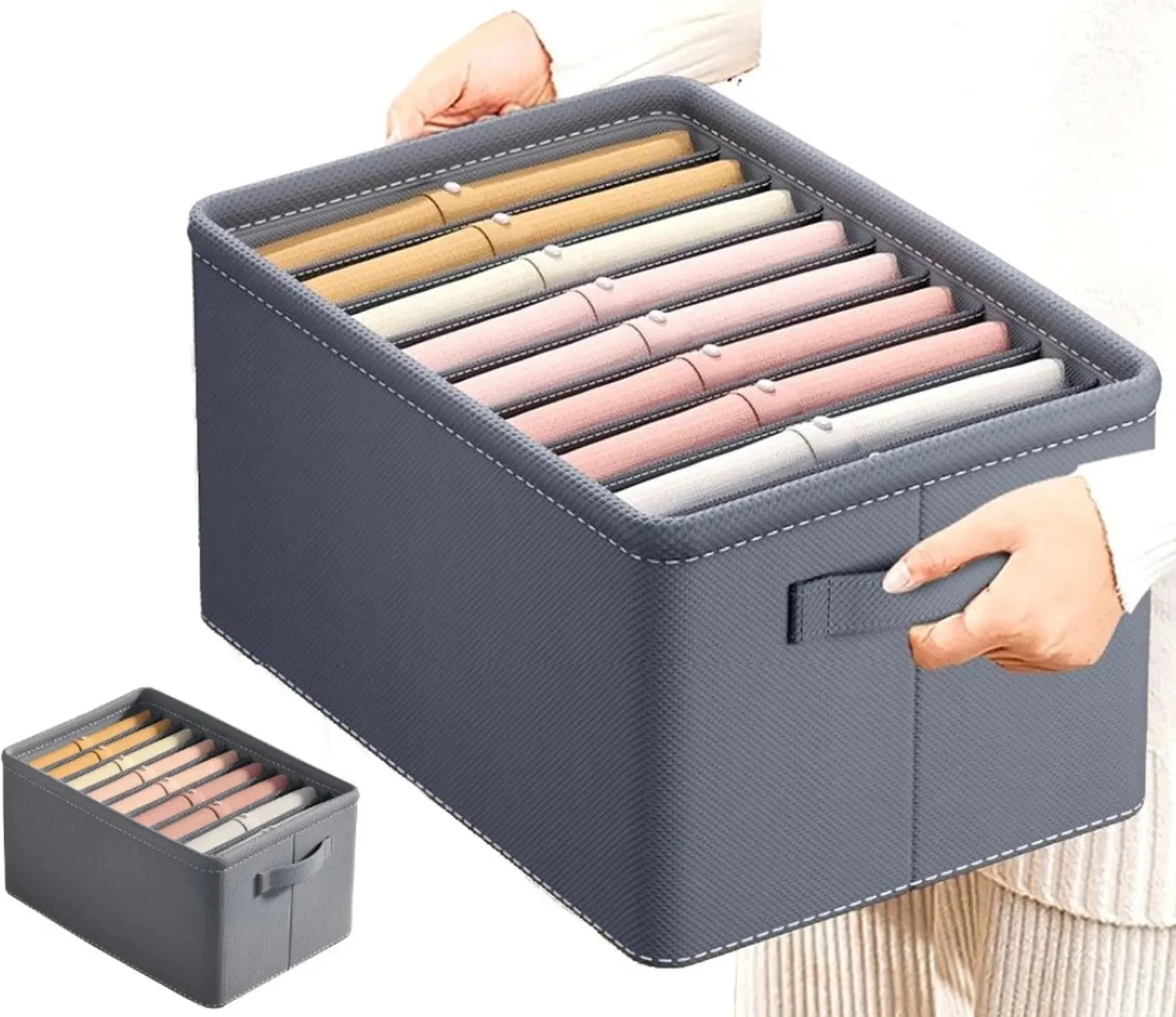 Organizerbox für Kleidung – starr, grau, für Schrank